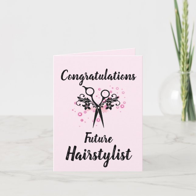 Tarjeta Hairstylist de felicitaciones (Anverso)