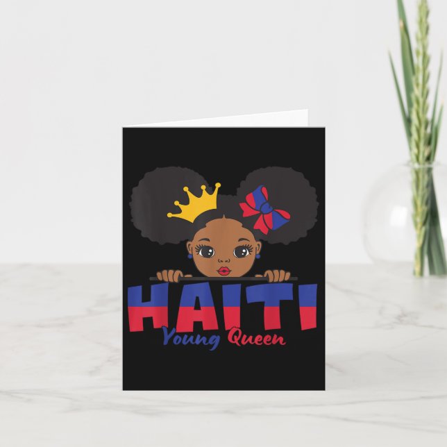 Tarjeta Haití: Tee De Bandera Haitiana Para Niños Melani (Anverso)
