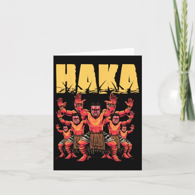 Tarjeta Haka Dance Maori Funny New Zealand Culture (Anverso)