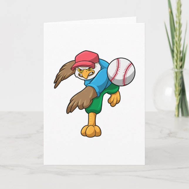 Tarjeta Halcón en béisbol con bate de béisbol (Anverso)