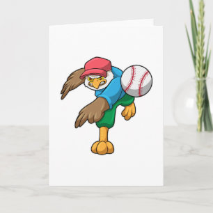 Tarjeta Halcón en béisbol con bate de béisbol