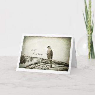 Tarjeta Halcón, estilo del vintage, notecard en blanco