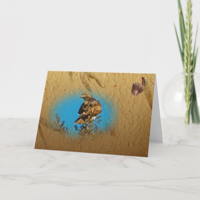 Tarjeta Halcón Notecard (Anverso)