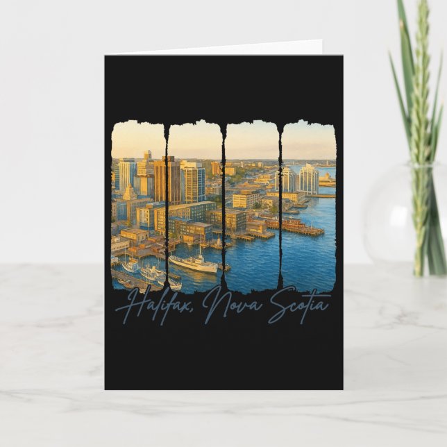 Tarjeta Halifax Nova Scotia Travel Trip Brushstroke Halifa (Anverso)