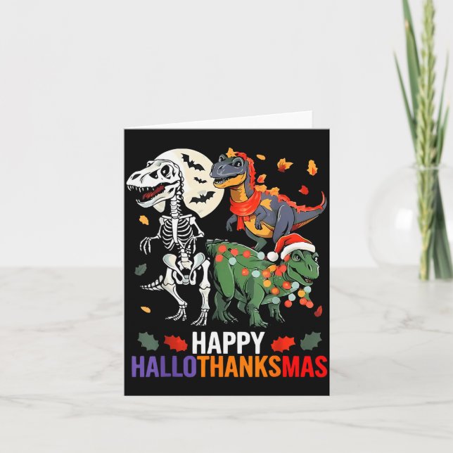 Tarjeta Hallothanksmas Halloween Thanksgiving Christmas Di (Anverso)