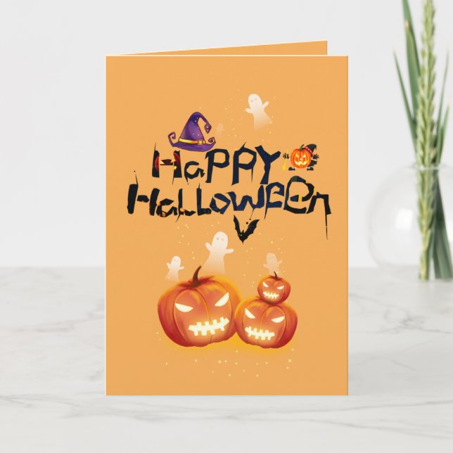 TARJETA HALLOWEB DE SPOOKY LANTERNS PARA CUALQUIER (Anverso)