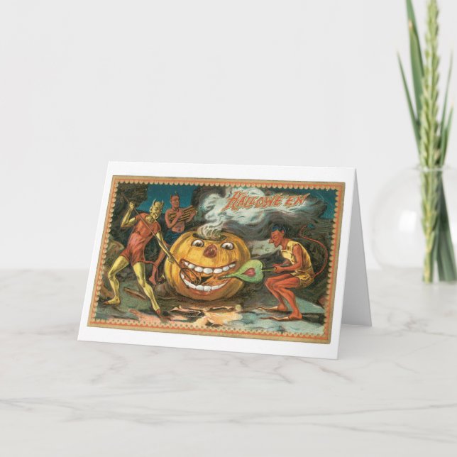 Tarjeta Halloween a la vieja usanza, Devils (Anverso)