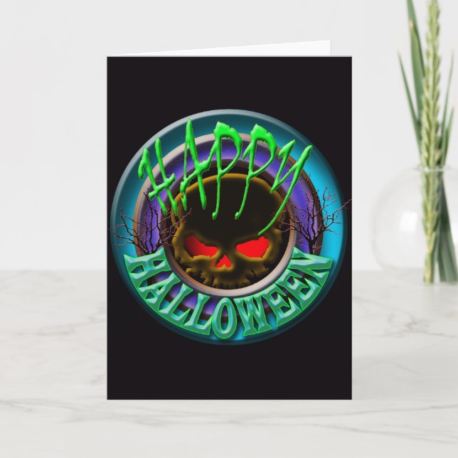 Tarjeta Halloween alegre (Anverso)