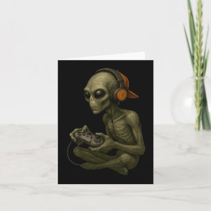 Tarjeta Halloween Alien Gamer Video Juegos de Niños Hombre