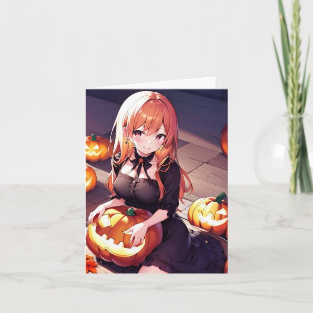 Tarjeta Halloween Anime J (Anverso)
