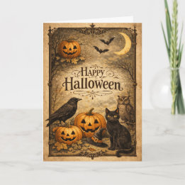Tarjeta Halloween Antiguo Ornamentado