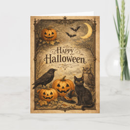 Tarjeta Halloween Antiguo Ornamentado