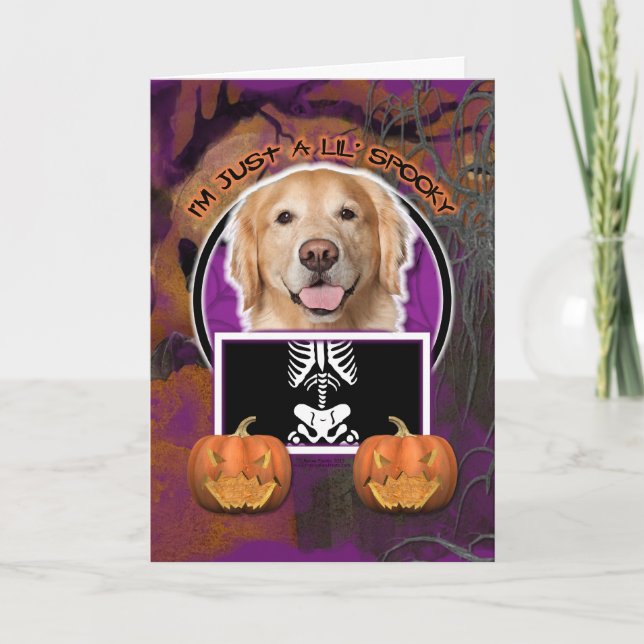 Tarjeta Halloween - apenas un Lil fantasmagórico - golden (Anverso)
