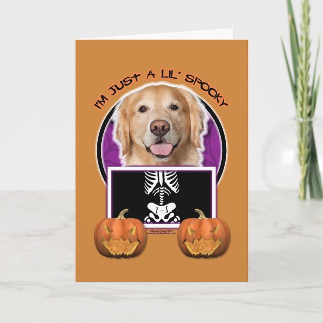 Tarjeta Halloween - apenas un Lil fantasmagórico - golden (Anverso)