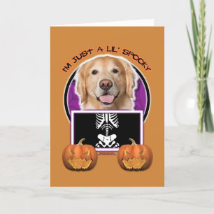 Tarjeta Halloween - apenas un Lil fantasmagórico - golden
