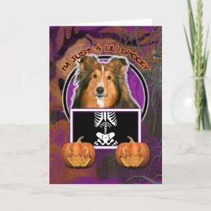 Tarjeta Halloween - apenas un Lil fantasmagórico - Sheltie
