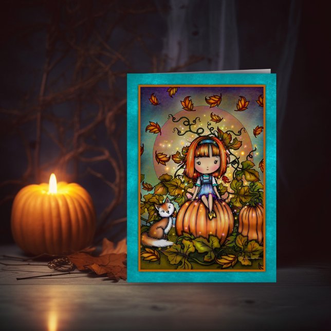 Tarjeta Halloween Art Fox in the Pumpkin Patch (Subido por el creador)