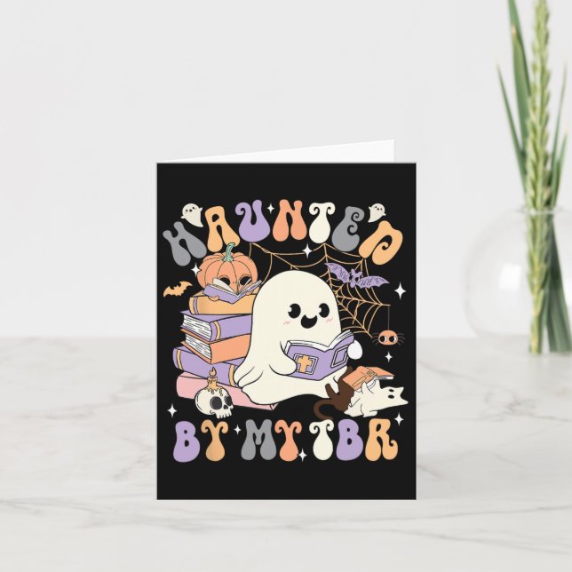 Tarjeta Halloween atormentado fantasma de la vestimenta (Anverso)