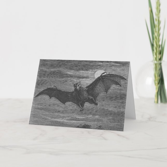 Tarjeta Halloween Bat Lithograph (Anverso)