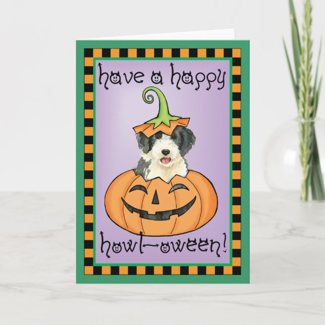 Tarjeta Halloween Beardie (Anverso)