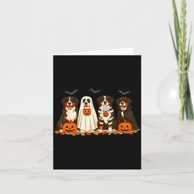 Tarjeta Halloween Bernese Mountain Dog Ghost Soky Bernese  (Anverso)