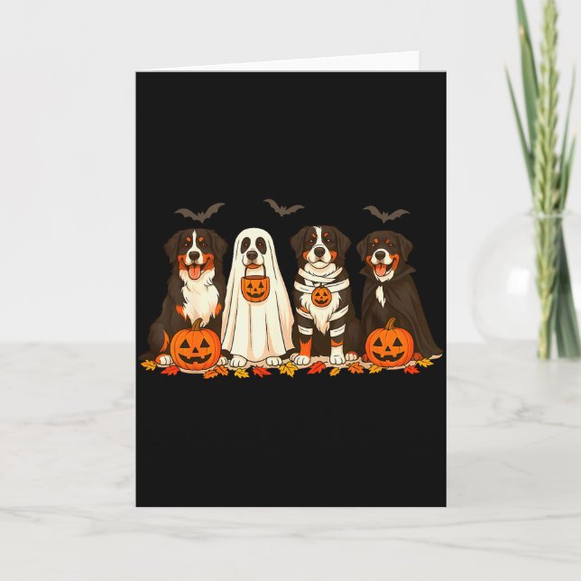 Tarjeta Halloween Bernese Mountain Dog Ghost Soky Bernese  (Anverso)