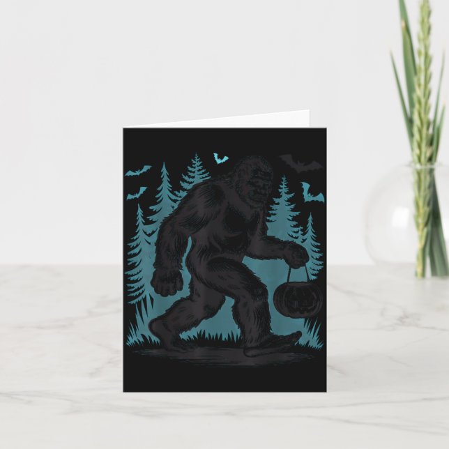 Tarjeta Halloween Bigfoot Pumpkin  (Anverso)