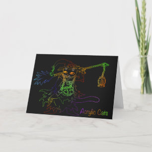 Tarjeta Halloween Black Cat Witch