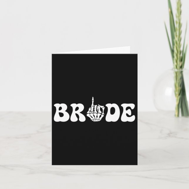 Tarjeta Halloween Boda Bride Groom Skeleton Couple Matc (Anverso)
