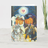 HALLOWEEN, BODA DE HOLLOW DE DORMITORIO DE LA TARJ