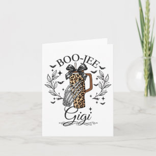 Tarjeta Halloween Boo Jee Gigi Hand Skeleton Funny Spooky