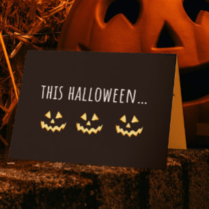 Tarjeta Halloween brillante de Jack-o-Lantern