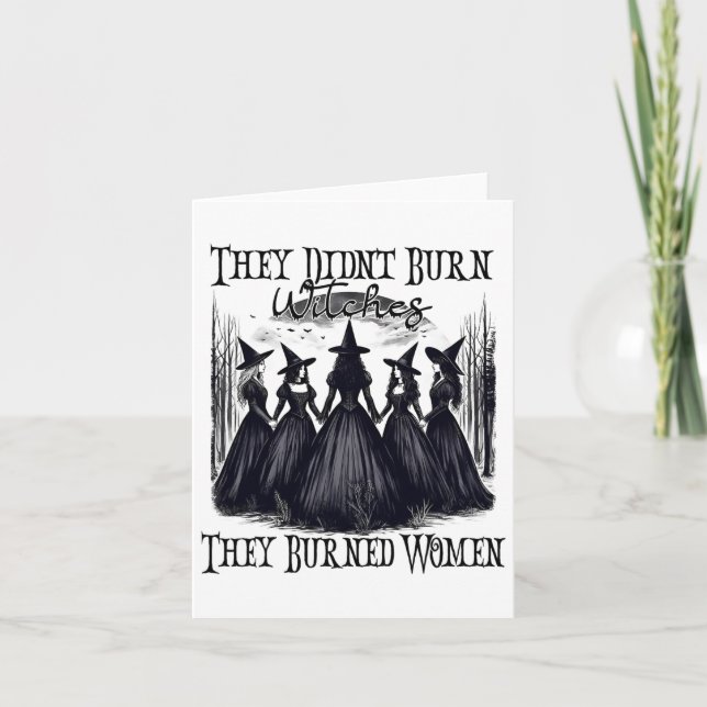 Tarjeta Halloween Bruja No quemaron brujas que quemaron (Anverso)