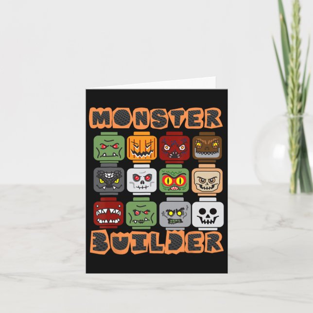 Tarjeta Halloween Building Licks Monster Builder Brick He (Anverso)