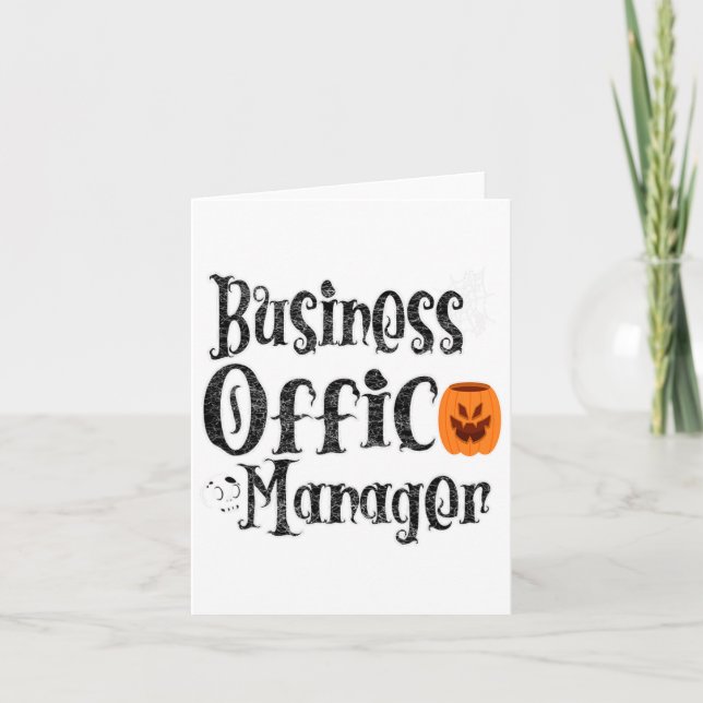 Tarjeta Halloween Business Office Manager Funny Front Pump (Anverso)