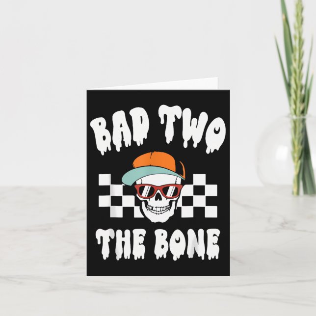 Tarjeta Halloween Byd Two The Bone Funny Ball Birthday Ske (Anverso)