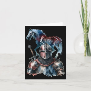 Tarjeta Halloween Caballeros Medievales Caballos Knight Ho