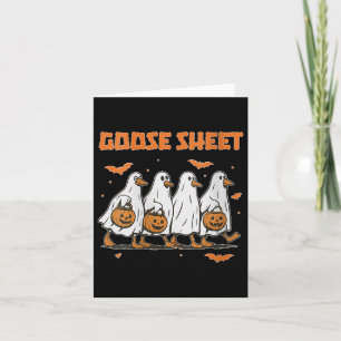 Tarjeta Halloween Cae Hoja de oca Fantasma Floral Autora