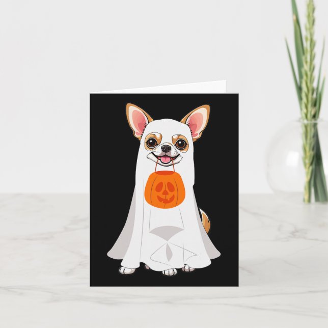 Tarjeta Halloween Cae Perro de la Caída de la Calabaza Fan (Anverso)
