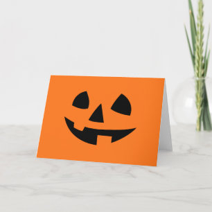 Tarjeta Halloween calabaza aislada sonrisa divertida