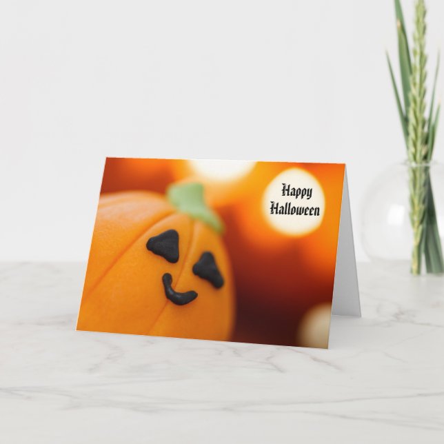 Tarjeta Halloween Calabaza Cupcake Sweet Tret (Anverso)