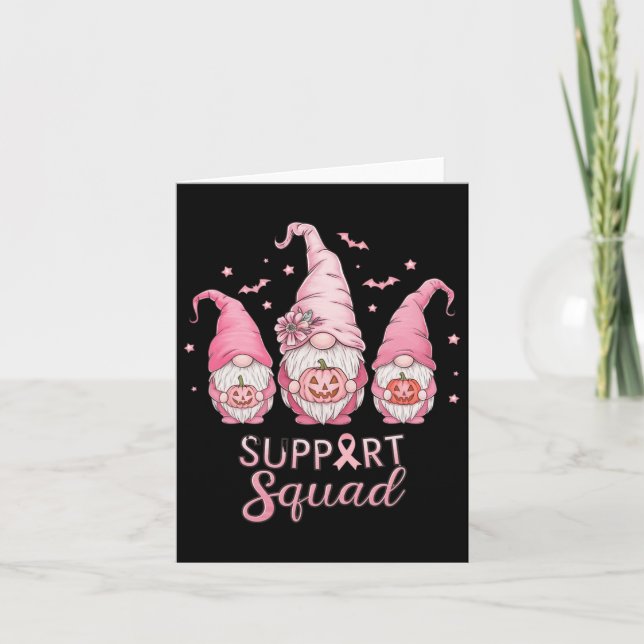 Tarjeta Halloween Cáncer de Mama Sensibilización Gnomías R (Anverso)