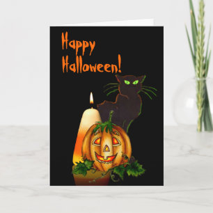 Tarjeta HALLOWEEN CANDLE, JACK y CAT por SHARON SHARPE
