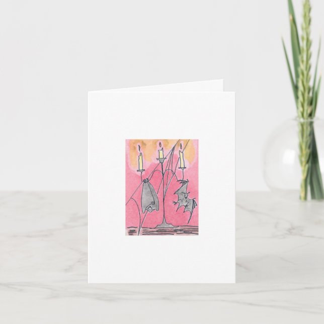 Tarjeta Halloween Candlebats (Anverso)