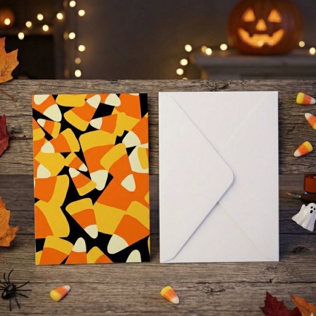 Tarjeta Halloween Candy Corn Seamless Pattern (Subido por el creador)