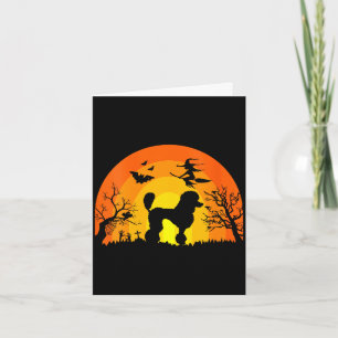 Tarjeta Halloween caniche para mujeres