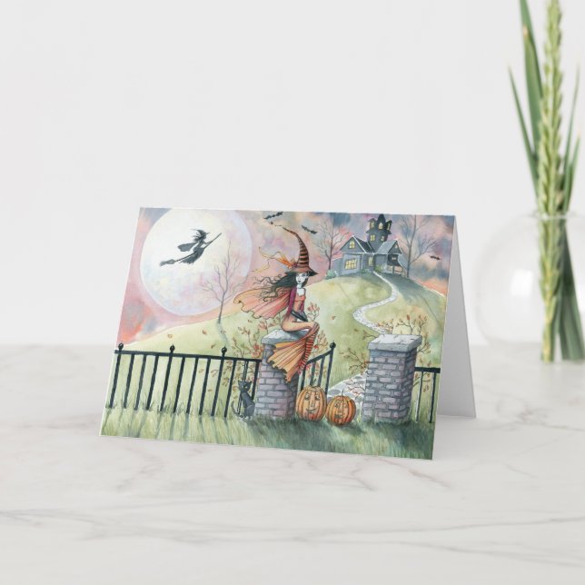 Tarjeta Halloween Card 'Truco o trato' Bruja (Anverso)