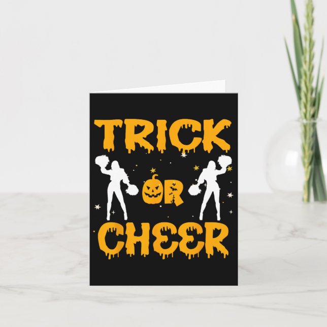 Tarjeta Halloween Cheerled Funny Costumbre Cheerership C (Anverso)
