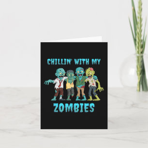 Tarjeta Halloween Chillin con mis niños Chicas de Zombies