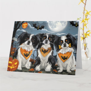 Tarjeta Halloween Chin Japonés Tocante